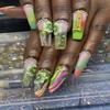 Set 34PCs 3D Acrylic Sweetheart Flower Nail Art Charms Handmade by Acrylic Powder Design Acrylic Nail Art for Women Girls (Green15-10pcs) view 2