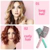 2 Pack Detangling Brush Getting Knots Out without Pain Adds Shine and Makes Hair Smooth,Detangler Boar Bristle Hair Brush for Adult & Kids Wet or Dry Hair(Light Green&Pink) view 2