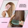 2 Pack Detangling Brush Getting Knots Out without Pain Adds Shine and Makes Hair Smooth,Detangler Boar Bristle Hair Brush for Adult & Kids Wet or Dry Hair(Light Green&Pink) view 3