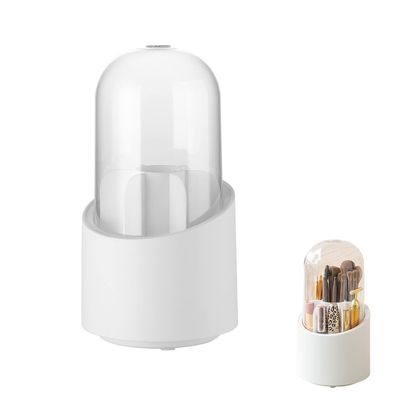 Lithx Rotatable Makeup Brush Holder, Dust-Proof Makeup Storage Box Transparent Pen Holder Multi-Functional Makeup Brush Storage Organizer