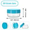 ZEJIA 10 Gram Sample Containers, 100 Count Cosmetic Containers with Lids, Refillable Empty Sample Jars, Small Plastic Container with Lids (Blue) view 2