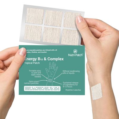 NUTRI-PATCH Energy B12 &Complex Topical Patch, Infused with B1,B2,B3,B5,B6,B12,Biotin,Choline & Inositol 30 Count