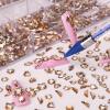 HINABTRU Gold Rhinestones for Nails Champagne Nail Gems Diamonds-7220Pcs Nail Crystals Jewels-Nail Charms Accessories for Nail Decoration(14 Different Shape+ 6520 Round Gold Nail Stones+Wax Pen) view 4