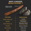 BEAUTICONE Straight Razors for Men, Straight Edge Razor with 100 Single Edge Blades, Stainless Steel, Barber Razor for Men's Shaving, Barber Shaving Knife, Wooden Handle, Slide-Out view 2
