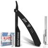 BEAUTICONE Straight Razors for Men, Straight Edge Razor, 100 Single Edge Blades, Stainless Steel, Barber Razor for Men's Shaving, Barber Shaving Knife, Slide-Out view 1