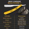BEAUTICONE Straight Razors for Men, Straight Edge Razor, 100 Single Edge Blades, Stainless Steel, Barber Razor for Men's Shaving, Barber Shaving Knife view 2