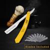 BEAUTICONE Straight Razors for Men, Straight Edge Razor, 100 Single Edge Blades, Stainless Steel, Barber Razor for Men's Shaving, Barber Shaving Knife view 4