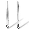 BLMHTWO 2-Piece Rubber-Tipped Bent Tip Lash Tweezers for Eyelash Extensions & Craft Industry Jewelry Lab view 1