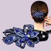 Flower Hair Barrette, Rhinestone Hair Luxury Barrette Headwear Hair Accessories (Blue) view 2