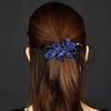 Flower Hair Barrette, Rhinestone Hair Luxury Barrette Headwear Hair Accessories (Blue) view 3