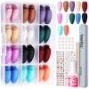 Teenitor Almond Press On Nails, 12 Color 288Pcs Matte Glue On Nails Almond Shape Press On Nails Medium Length Fake Nails view 1