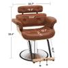 BarberPub Bend Wooden Salon Chair Hydraulic Chair Hair Cutting Beauty Spa Styling Equipment 8261(Brown) view 2