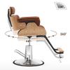 BarberPub Bend Wooden Salon Chair Hydraulic Chair Hair Cutting Beauty Spa Styling Equipment 8261(Brown) view 3