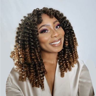 12 Inch Jamaican Bounce Crochet Hair 22 Strands 4 Packs Wand Curl Crochet Hair Curly Crochet Braids for Black Women (12 Inch (Pack of 4), T1B-27#)