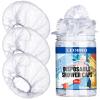 LEOBRO Shower Caps, 60PCS Large Disposable Shower Caps for Women, Plastic Shower Cap, Plastic Cap for Hair Treatment, Travel, Large Size 19.3 INCH view 1