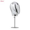 21 Inch Adjustable Mannequin Head Wig Making Head Vintage Style Metal Head Wig Hat Glasses Display with Detachable Stand (Silver) view 2