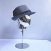 21 Inch Adjustable Mannequin Head Wig Making Head Vintage Style Metal Head Wig Hat Glasses Display with Detachable Stand (Silver) view 4