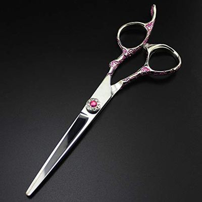 Professional Hair Cutting Shears, 6 Inch Professional Japan 440c Pink Plum Hair Scissors Cutting Barbercut Hair Salon Thinning Shears Hairdressing Scissors (Color : Cutting)