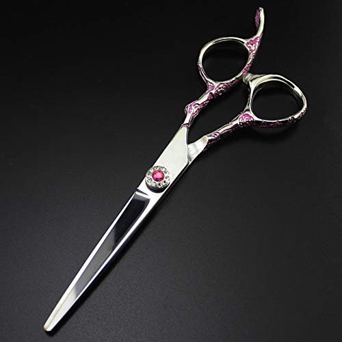 Professional Hair Cutting Shears, 6 Inch Professional Japan 440c Pink Plum Hair Scissors Cutting Barbercut Hair Salon Thinning Shears Hairdressing Scissors (Color : Cutting)