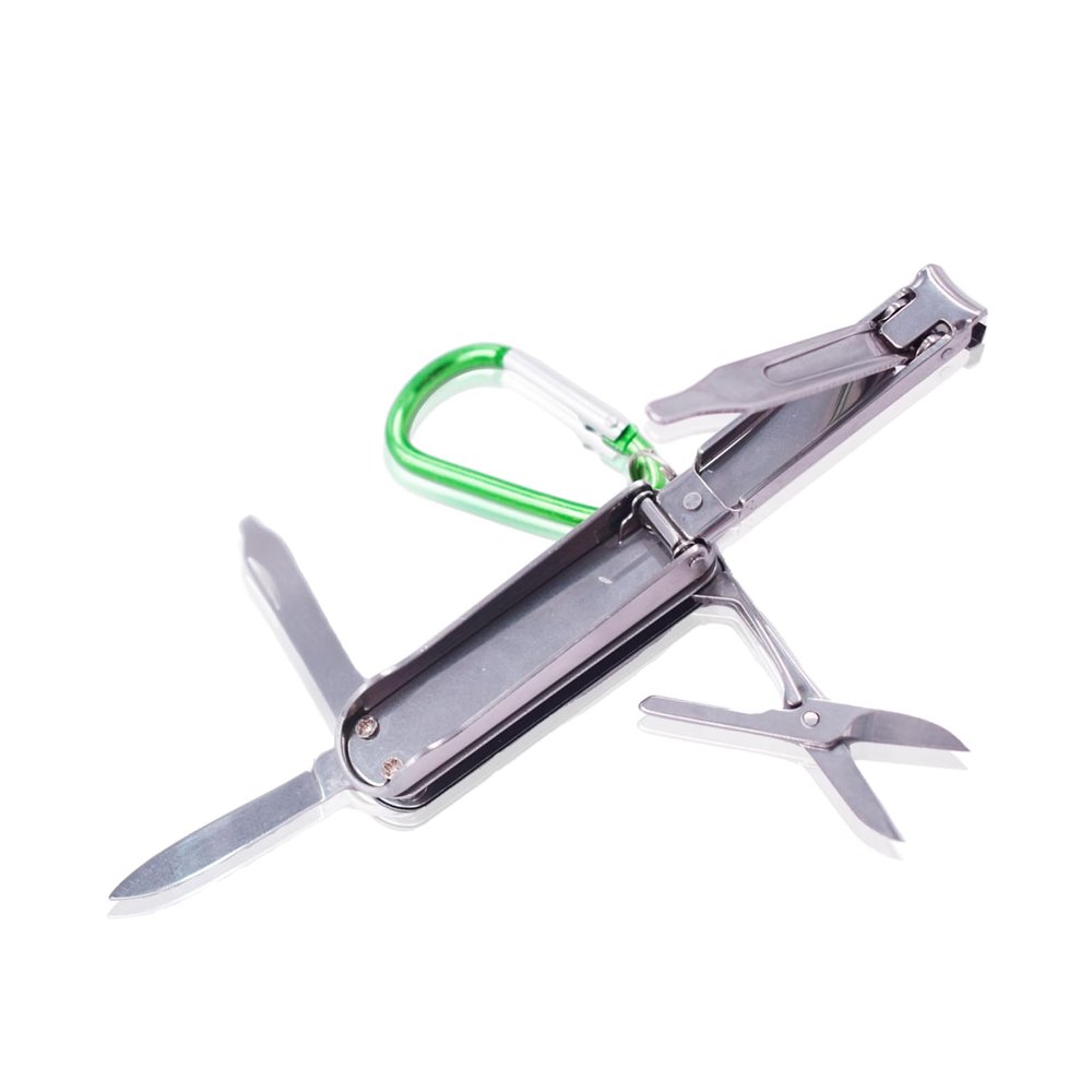 5 in1 Multi Tool Nail Clippers,Portable Foldable Pocket Knife,Keychain,Scissors,Nail Files,Portable Nail Clippers,Stainless Steel Foldable Nail Cutter,Travel,Hiking,Camping,Mini Pocket Key Ring Gift