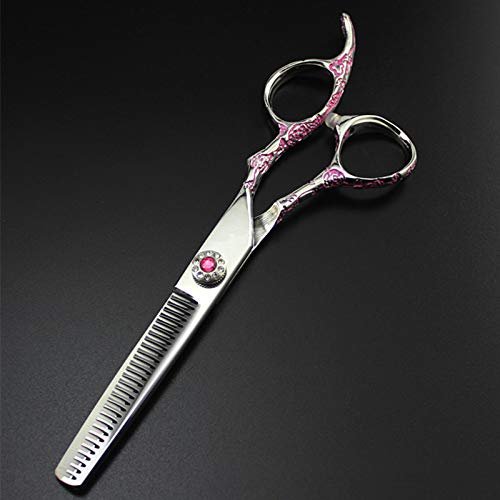 Professional Hair Cutting Shears, 6 Inch Professional Japan 440c Pink Plum Hair Scissors Cutting Barbercut Hair Salon Thinning Shears Hairdressing Scissors (Color : Thinning)