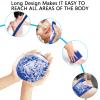 2 Piece African Exfoliating Net for Body, African Net Sponge, African Wash Net, African Shower Net, African Bath Sponge Scrubbing Rag Net Exfoliation, African Body Scrubber (Black,Blue) view 4
