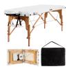 WELLHUT Massage Tables Portable Lash Esthetician Tattoo Folding Table Spa Bed Tattoo, 84 Inches Face Cradle Salon with Carrying Case, White view 1