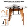 WELLHUT Massage Tables Portable Lash Esthetician Tattoo Folding Table Spa Bed Tattoo, 84 Inches Face Cradle Salon with Carrying Case, White view 3