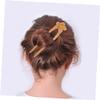 LALAFINA Retro U-shape Wood Hairpin Vintage Hair Stick Unique Hair Accessory for Women and Girls Elegant Floral Design for Weddings and Special Occasions view 3