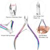 12Pack Cuticle Trimmer - Stainless Steel Nail Cuticle Nipper With Pusher - Manicure & Pedicure Tools for Finger & Toenails - Gold, Rainbow, Silver view 2