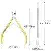 12Pack Cuticle Trimmer - Stainless Steel Nail Cuticle Nipper With Pusher - Manicure & Pedicure Tools for Finger & Toenails - Gold, Rainbow, Silver view 3