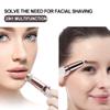2 in 1 Eyebrow Trimmer Facial Hair Remover Electric Razor for Women Pubic Hair Bikini Shaver Epilator for Face Peach Fuzz Lips Painless Rechargeable Portable view 3