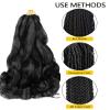 French Curl Braiding Hair 14 Inch Curly Braiding Hair Pre Stretched 8 Packs Short Black French Curl Crochet Braids for Box Braids with Curly Ends for Black Women (1B) view 3
