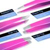 Eyebrow Tweezer Set, TsMADDTs 6PCS Tweezers Set for Women, Precision Tweezer for Eyebrows with Curved Scissor for Ingrown Hair, Hair Plucking Daily Beauty Tools (Pink&Purple) view 2