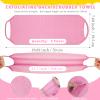 4 Pack Exfoliating Washcloth Back Scrubber Set, 2 Exfoliating Body Scrubber Nylon Back Body Scrub Towel, 2 Pairs Shower Gloves for Women Men Bath Shower Exfoliation(Pink, Beige) view 2