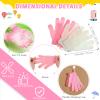 4 Pack Exfoliating Washcloth Back Scrubber Set, 2 Exfoliating Body Scrubber Nylon Back Body Scrub Towel, 2 Pairs Shower Gloves for Women Men Bath Shower Exfoliation(Pink, Beige) view 3