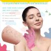 4 Pack Exfoliating Washcloth Back Scrubber Set, 2 Exfoliating Body Scrubber Nylon Back Body Scrub Towel, 2 Pairs Shower Gloves for Women Men Bath Shower Exfoliation(Pink, Beige) view 4