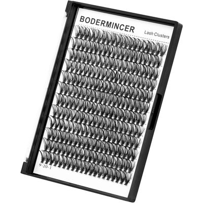 Bodermincer 20D Lash Clusters Wispy Eyelash Clusters 240pcs D Curl (20D-D Curl-12mm)
