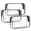 BAGSMART Clear Toiletry Bag, 3-Pack TSA Approved Travel Toiletry Bag Carry On Travel Accessories Bag Airport Airline Quart Size Bags water-resistant Makeup Bag for Women view 1