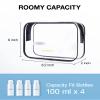 BAGSMART Clear Toiletry Bag, 3-Pack TSA Approved Travel Toiletry Bag Carry On Travel Accessories Bag Airport Airline Quart Size Bags water-resistant Makeup Bag for Women view 2