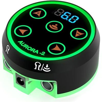BestParts Tattoo Power Supply - Aurora II Power Supply 2nd Gen Colorful Voltage Fits All Tattoo Machine (Black)