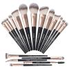 Makeup Brushes, MAANGE 18 Pcs Professional Makeup Brush Set Premium Synthetic Face Kabuki Brush Kit Foundation Blush Powder Eyeshadow Brushes SetBlack Gold) view 1