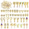 48 Pcs Dangle Charms Luxury Rhinestones for Nails - Heart Charms Gold Gems Crystal Metal Diamonds Stones for 3D Art Decoration Jewelry Making, 24 Styles view 1