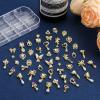 48 Pcs Dangle Charms Luxury Rhinestones for Nails - Heart Charms Gold Gems Crystal Metal Diamonds Stones for 3D Art Decoration Jewelry Making, 24 Styles view 4