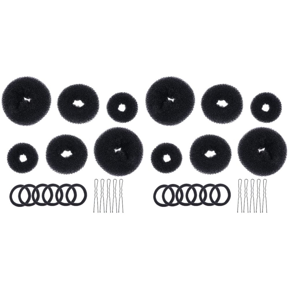 LALAFINA 6sets Bun Maker Kit Elastic Hair Ties and U-shaped Hairpins for Easy Hairstyles for Women and Girls