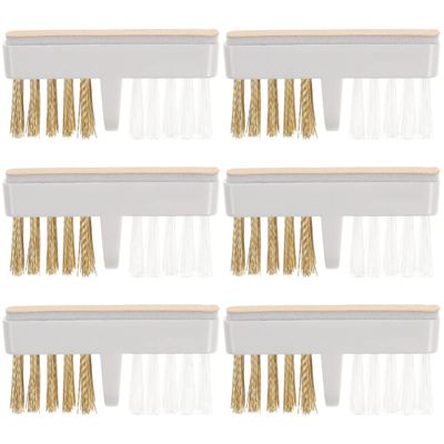 Beaupretty 6pcs Copper Wire Nail Drill Cleaning Brushes Ergonomic Nail Art Tools for Home Salon Use for Polishing and Dirt Removal