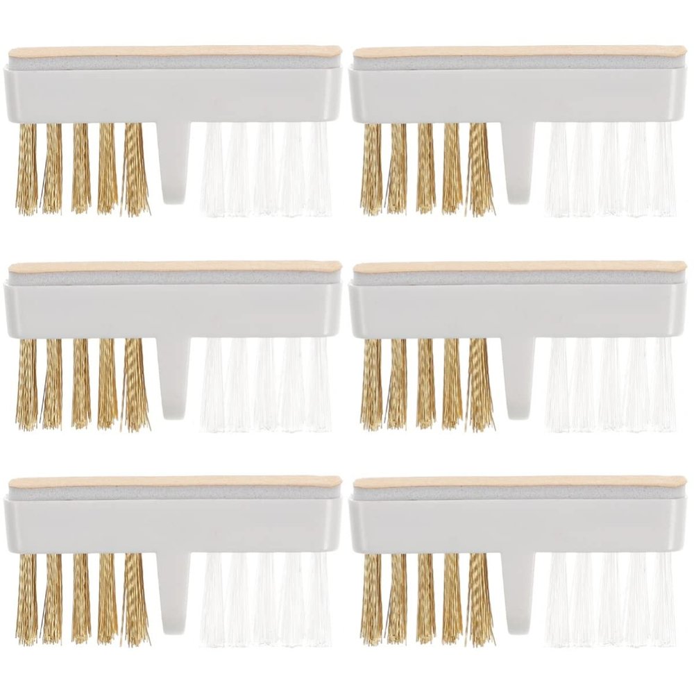 Beaupretty 6pcs Copper Wire Nail Drill Cleaning Brushes Ergonomic Nail Art Tools for Home Salon Use for Polishing and Dirt Removal