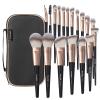 Makeup Brushes with Case, MAANGE 18 Pcs Professional Makeup Brush Set Premium Synthetic Face Kabuki Brush Kit Foundation Blush Powder Eyeshadow Brushes Set Christmas GiftCoffee) view 1