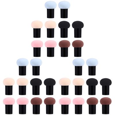 Beaupretty 30pcs Wet and Dry Mushroom Shape Makeup Sponge Puff for Cosmetic Application for Liquid Foundation Concealer and More and Colors
