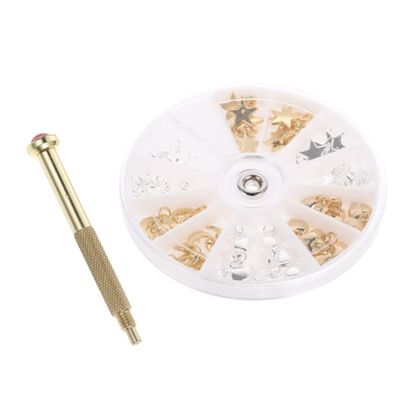 FOMIYES 1set Nail Art Pendant Drilling Tool Manicure Accessories Nail Piercing Tools for Home Salon Use Includes Hand Drill and Dangle Charms